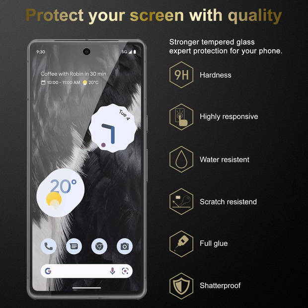 Cadorabo 3x Screenprotector geschikt voor Google PIXEL 7 in KRISTALHELDER - Tempered Display Pantser Film beschermglas