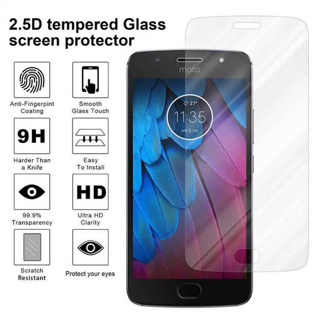 Cadorabo Screenprotector geschikt voor Motorola MOTO G5S PLUS in KRISTALHELDER - Tempered Display Pantser Film