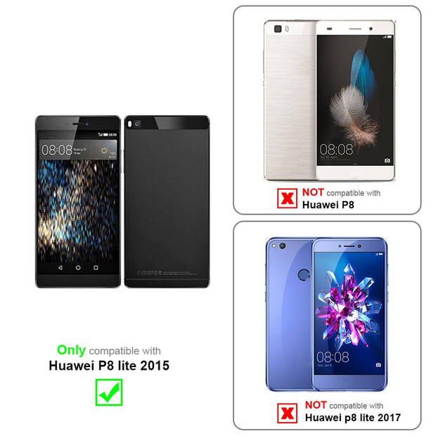Cadorabo Hoesje geschikt voor Huawei P8 LITE 2015 in CANDY ZWART - Beschermhoes TPU silicone Case Cover