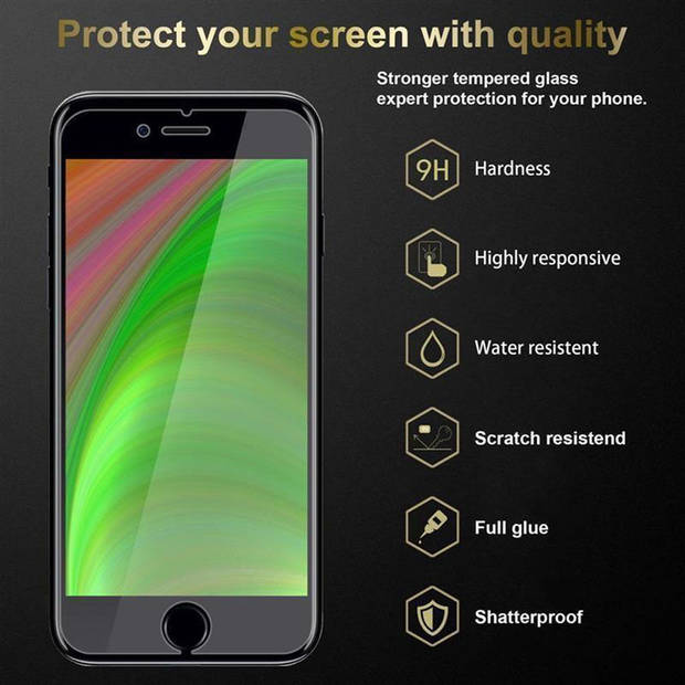 Cadorabo Screenprotector geschikt voor Apple iPhone 7 / 7S / 8 / SE 2020 in KRISTALHELDER - Tempered Display Pantser