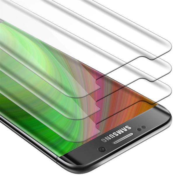 Cadorabo 3x Screenprotector geschikt voor Samsung Galaxy S6 EDGE in KRISTALHELDER - Tempered Display Pantser Film