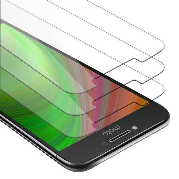 Cadorabo 3x Screenprotector geschikt voor Motorola MOTO E4 PLUS in KRISTALHELDER - Tempered Display Pantser Film