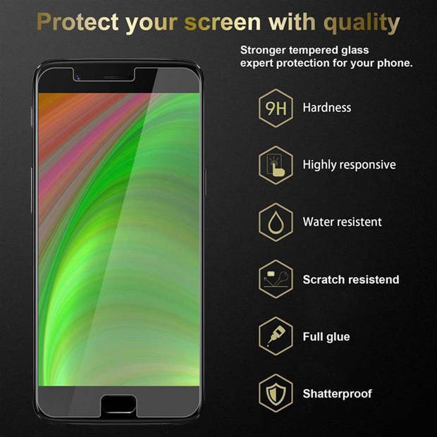 Cadorabo Screenprotector geschikt voor OnePlus 5 in KRISTALHELDER - Tempered Display Pantser Film beschermglas