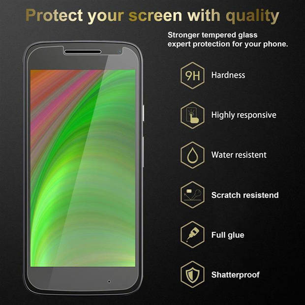 Cadorabo Screenprotector geschikt voor Motorola MOTO G4 PLAY in KRISTALHELDER - Tempered Display Pantser Film
