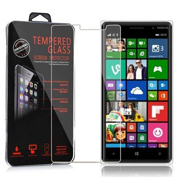 Cadorabo Screenprotector geschikt voor Nokia Lumia 830 in KRISTALHELDER - Tempered Display Pantser Film beschermglas