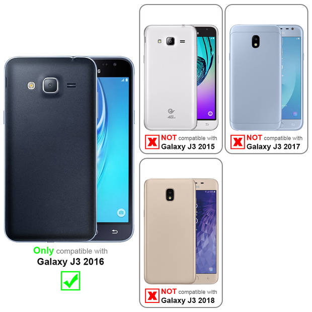 Cadorabo Hoesje geschikt voor Samsung Galaxy J3 2016 in TRANSPARANT ZWART - Beschermhoes Cover gemaakt van TPU Silicone