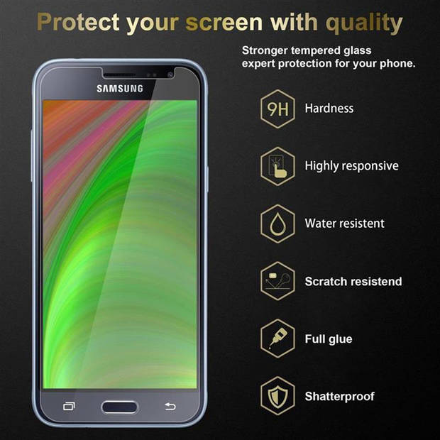 Cadorabo 3x Screenprotector geschikt voor Samsung Galaxy J3 2016 in KRISTALHELDER - Tempered Display Pantser Film