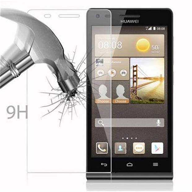 Cadorabo Screenprotector geschikt voor Huawei ASCEND G6 in KRISTALHELDER - Tempered Display Pantser Film beschermglas