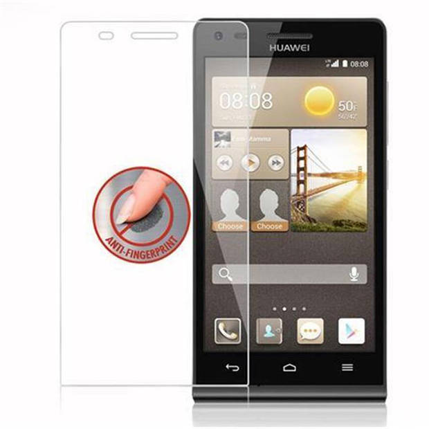 Cadorabo Screenprotector geschikt voor Huawei ASCEND G6 in KRISTALHELDER - Tempered Display Pantser Film beschermglas