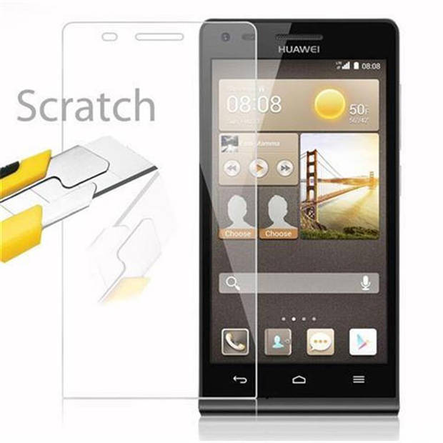 Cadorabo Screenprotector geschikt voor Huawei ASCEND G6 in KRISTALHELDER - Tempered Display Pantser Film beschermglas