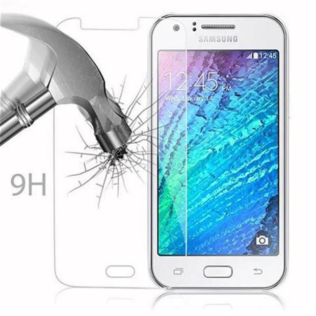 Cadorabo Screenprotector geschikt voor Samsung Galaxy J1 2015 in KRISTALHELDER - Tempered Display Pantser Film