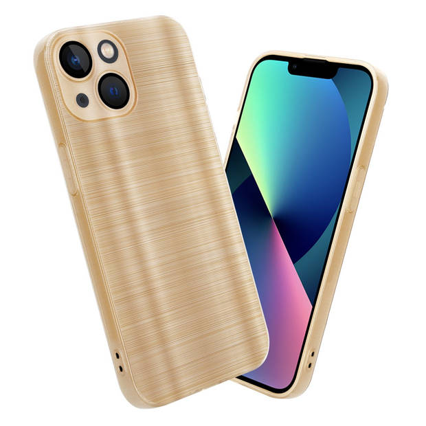 Cadorabo Hoesje geschikt voor Apple iPhone 14 PLUS in Brushed Goud - Beschermhoes Case Cover TPU silicone