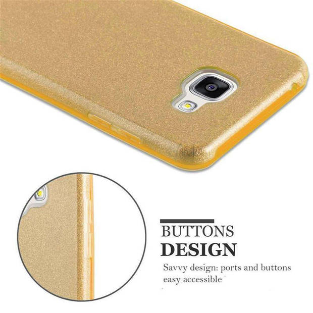 Cadorabo Hoesje geschikt voor Samsung Galaxy A5 2017 in STAR STOF GOUD - TPU Silicone Case Cover beschermhoes Glitter