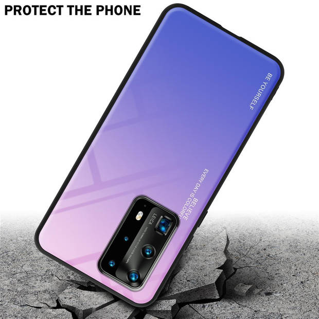 Cadorabo Hoesje geschikt voor Huawei P40 PRO / P40 PRO+ in ROZE - BLAUW - Tweekleurige beschermhoes TPU-silicone Case