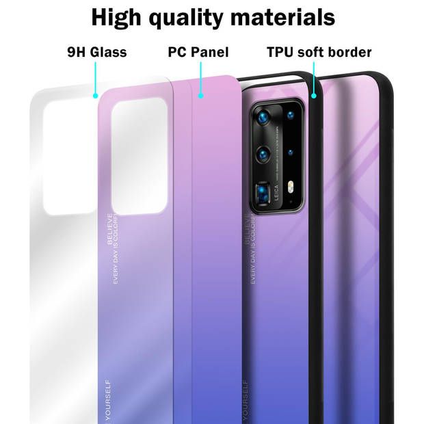 Cadorabo Hoesje geschikt voor Huawei P40 PRO / P40 PRO+ in ROZE - BLAUW - Tweekleurige beschermhoes TPU-silicone Case