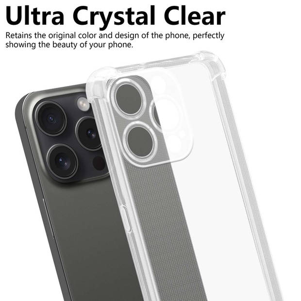 Cadorabo Hoesje geschikt voor Apple iPhone 15 PRO MAX in Doorzichtig - Beschermhoes Cover gemaakt van TPU Silicone Case
