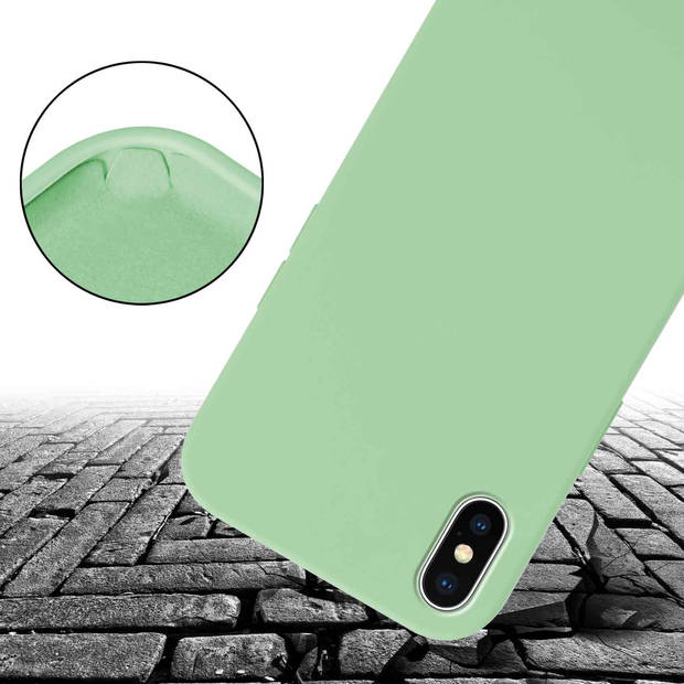 Cadorabo Mobiele telefoon ketting geschikt voor Apple iPhone X / XS Hoesje in LIQUID LICHT GROEN - Silicone beschermhoes