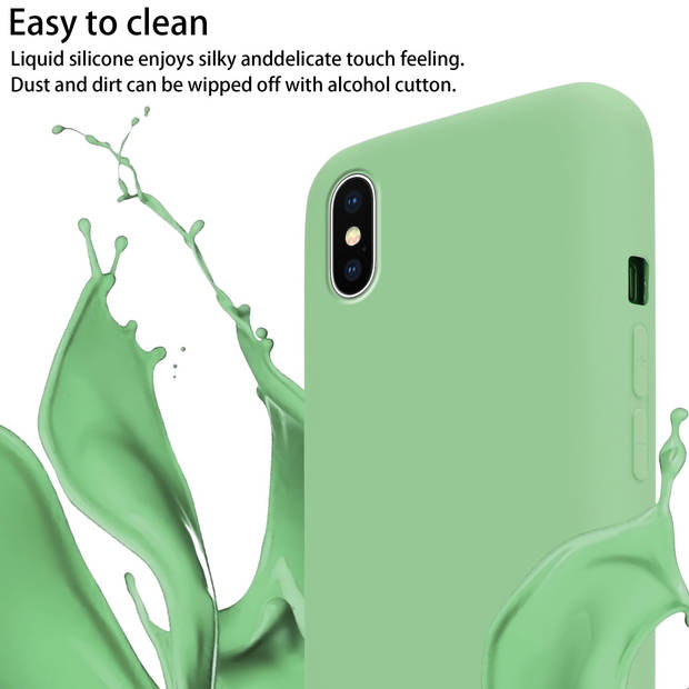 Cadorabo Mobiele telefoon ketting geschikt voor Apple iPhone X / XS Hoesje in LIQUID LICHT GROEN - Silicone beschermhoes