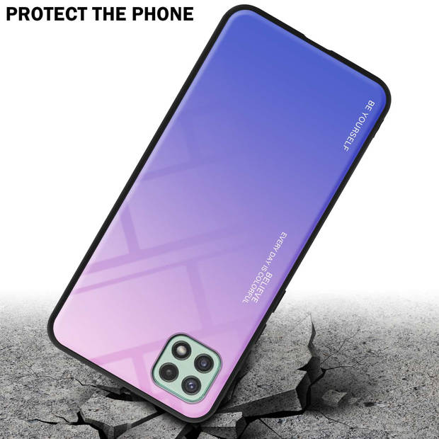 Cadorabo Hoesje geschikt voor Samsung Galaxy A22 5G in ROZE - BLAUW - Tweekleurige beschermhoes TPU-silicone Case Cover