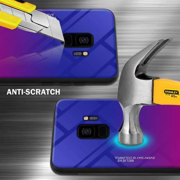 Cadorabo Hoesje geschikt voor Samsung Galaxy S9 in PAARS - ROOD - Tweekleurige beschermhoes TPU-silicone Case Cover