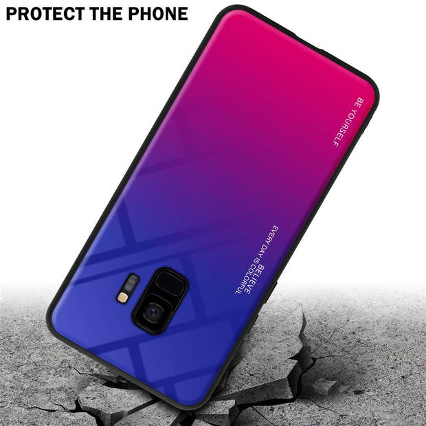 Cadorabo Hoesje geschikt voor Samsung Galaxy S9 in PAARS - ROOD - Tweekleurige beschermhoes TPU-silicone Case Cover