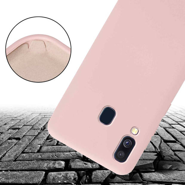 Cadorabo Mobiele telefoon ketting geschikt voor Samsung Galaxy A40 Hoesje in LIQUID ROZE - Silicone beschermhoes