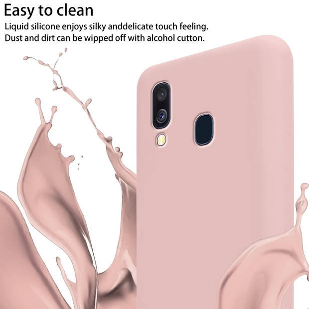 Cadorabo Mobiele telefoon ketting geschikt voor Samsung Galaxy A40 Hoesje in LIQUID ROZE - Silicone beschermhoes