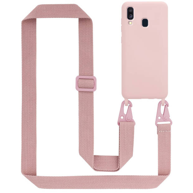 Cadorabo Mobiele telefoon ketting geschikt voor Samsung Galaxy A40 Hoesje in LIQUID ROZE - Silicone beschermhoes