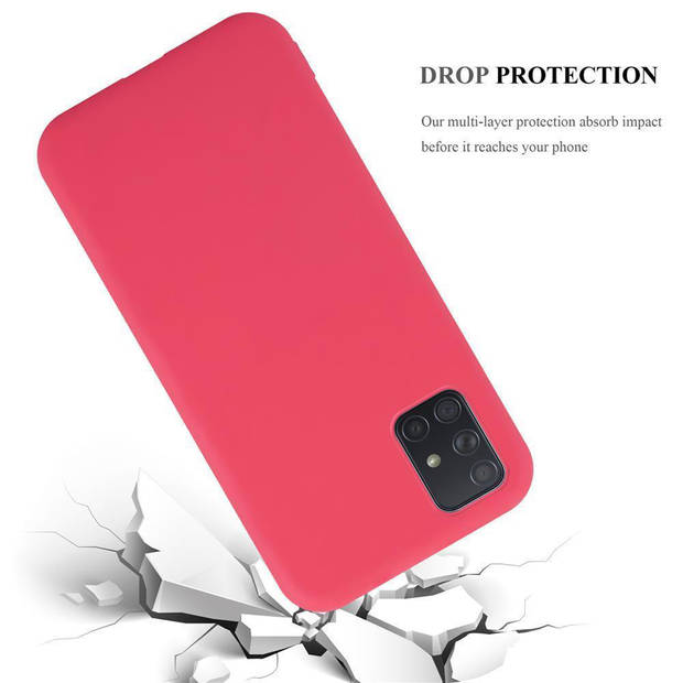 Cadorabo Hoesje geschikt voor Samsung Galaxy A71 4G in CANDY ROOD - Beschermhoes TPU silicone Case Cover