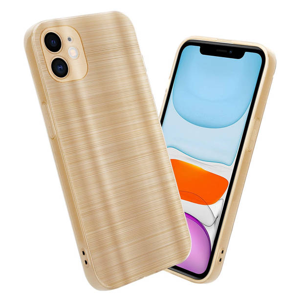 Cadorabo Hoesje geschikt voor Apple iPhone 11 in Brushed Goud - Beschermhoes Case Cover TPU silicone