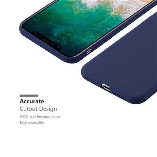 Cadorabo Hoesje geschikt voor Apple iPhone X / XS in CANDY DONKER BLAUW - Beschermhoes TPU silicone Case Cover