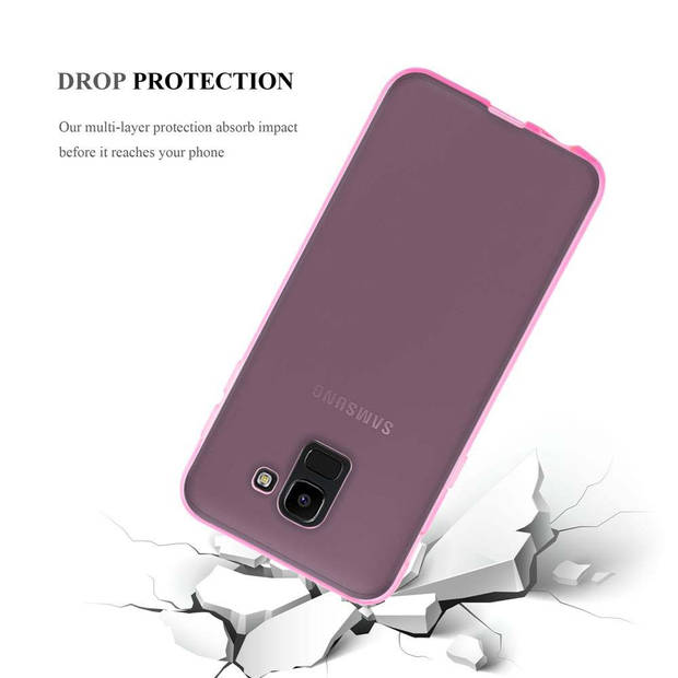 Cadorabo Hoesje geschikt voor Samsung Galaxy J6 2018 in TRANSPARANT ROZE - Beschermhoes Cover gemaakt van TPU Silicone