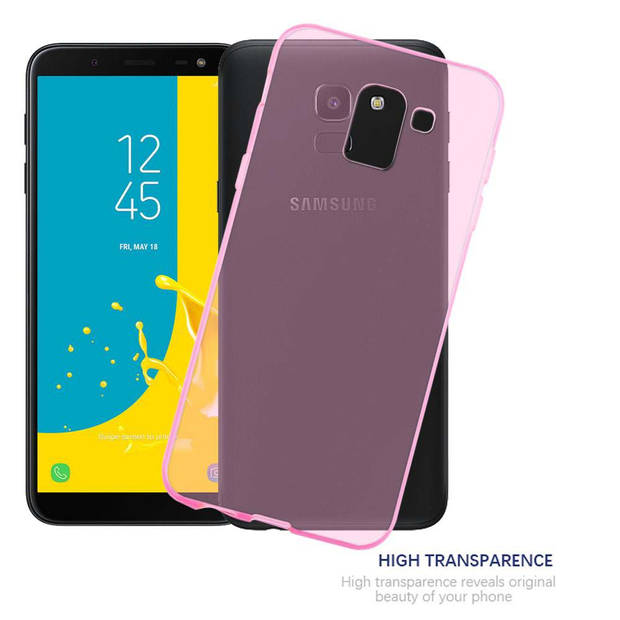 Cadorabo Hoesje geschikt voor Samsung Galaxy J6 2018 in TRANSPARANT ROZE - Beschermhoes Cover gemaakt van TPU Silicone