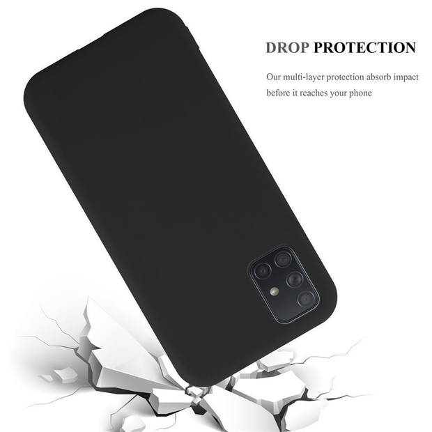 Cadorabo Hoesje geschikt voor Samsung Galaxy A71 4G in CANDY ZWART - Beschermhoes TPU silicone Case Cover