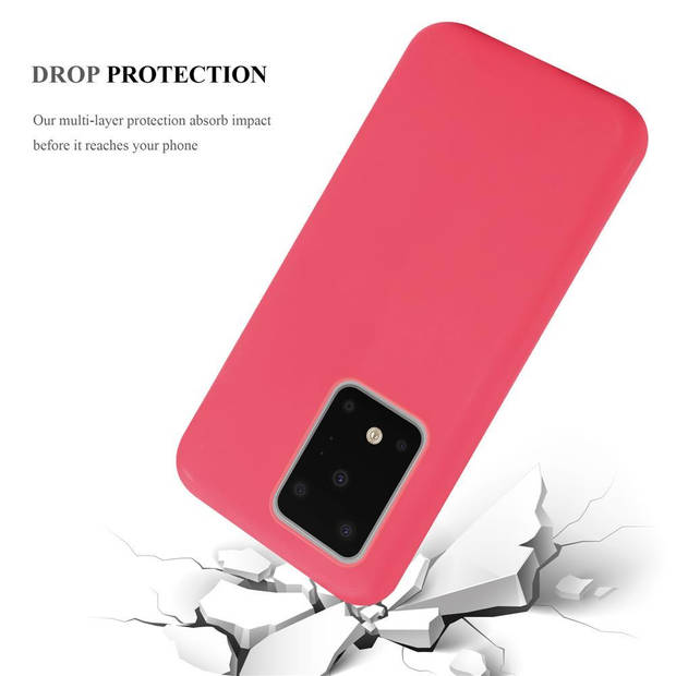 Cadorabo Hoesje geschikt voor Samsung Galaxy S20 ULTRA in CANDY ROOD - Beschermhoes TPU silicone Case Cover