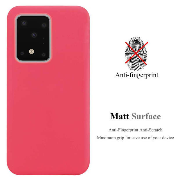 Cadorabo Hoesje geschikt voor Samsung Galaxy S20 ULTRA in CANDY ROOD - Beschermhoes TPU silicone Case Cover