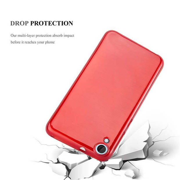 Cadorabo Hoesje geschikt voor HTC Desire 820 in ROOD - Beschermhoes TPU silicone Case Cover Brushed