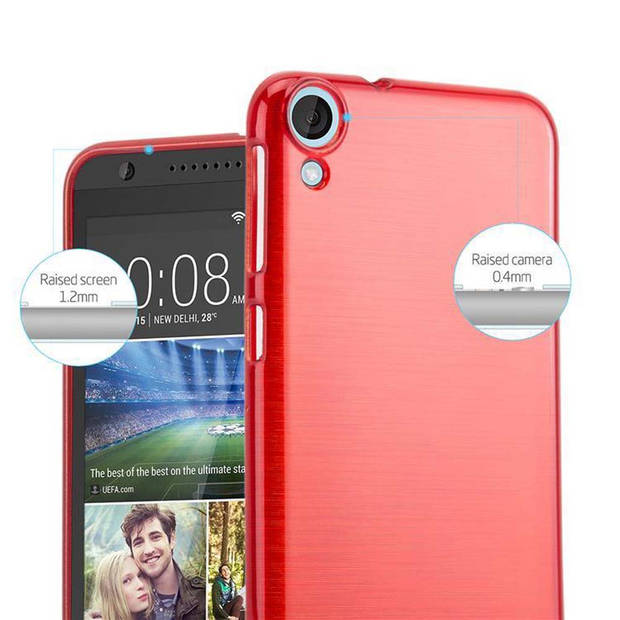 Cadorabo Hoesje geschikt voor HTC Desire 820 in ROOD - Beschermhoes TPU silicone Case Cover Brushed