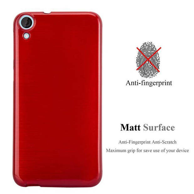 Cadorabo Hoesje geschikt voor HTC Desire 820 in ROOD - Beschermhoes TPU silicone Case Cover Brushed