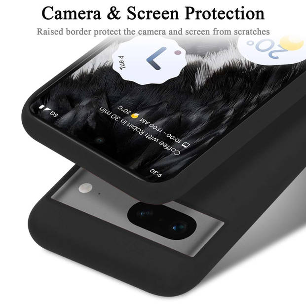 Cadorabo Hoesje geschikt voor Google PIXEL 7 Case in LIQUID ZWART - Beschermhoes TPU silicone Cover