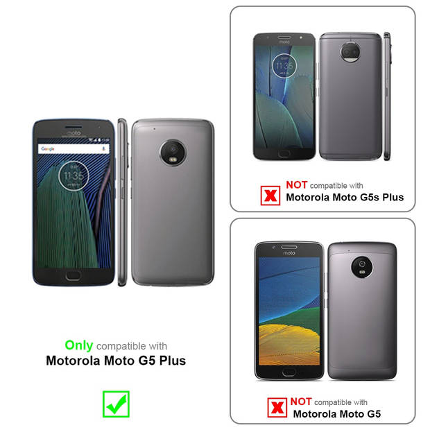 Cadorabo Hoesje geschikt voor Motorola MOTO G5 PLUS in APPEL ROOD - Beschermhoes Case magnetische sluiting Cover