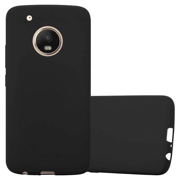 Cadorabo Hoesje geschikt voor Motorola MOTO G5 PLUS in CANDY ZWART - Beschermhoes TPU silicone Case Cover