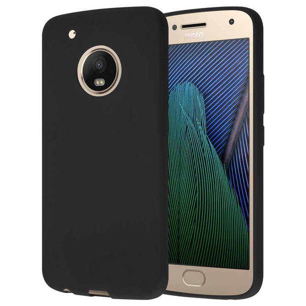 Cadorabo Hoesje geschikt voor Motorola MOTO G5 PLUS in CANDY ZWART - Beschermhoes TPU silicone Case Cover