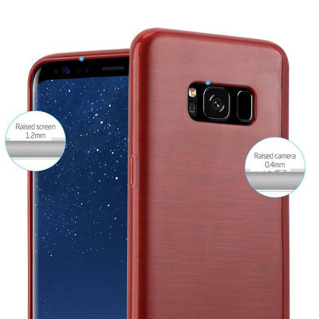 Cadorabo Hoesje geschikt voor Samsung Galaxy S8 in ROOD - Beschermhoes TPU silicone Case Cover Brushed