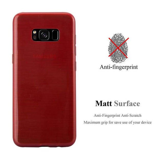 Cadorabo Hoesje geschikt voor Samsung Galaxy S8 in ROOD - Beschermhoes TPU silicone Case Cover Brushed