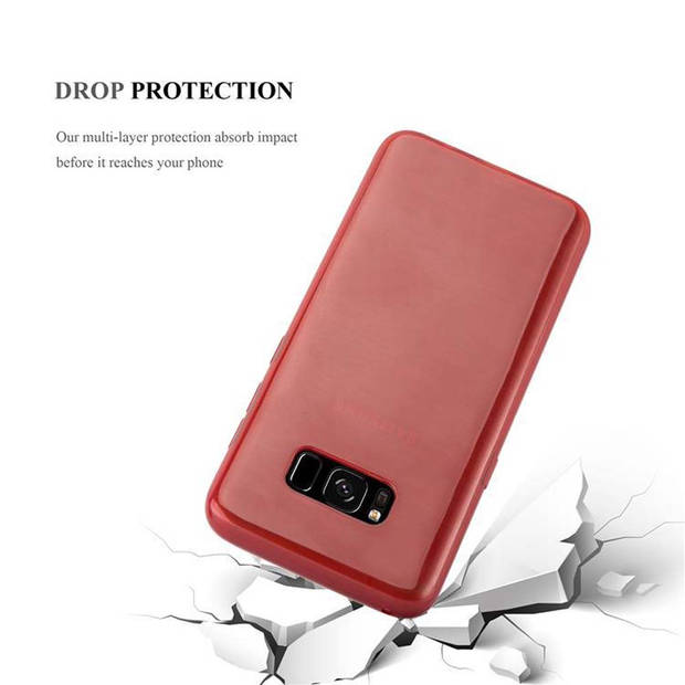 Cadorabo Hoesje geschikt voor Samsung Galaxy S8 in ROOD - Beschermhoes TPU silicone Case Cover Brushed