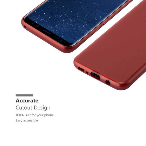 Cadorabo Hoesje geschikt voor Samsung Galaxy S8 in ROOD - Beschermhoes TPU silicone Case Cover Brushed