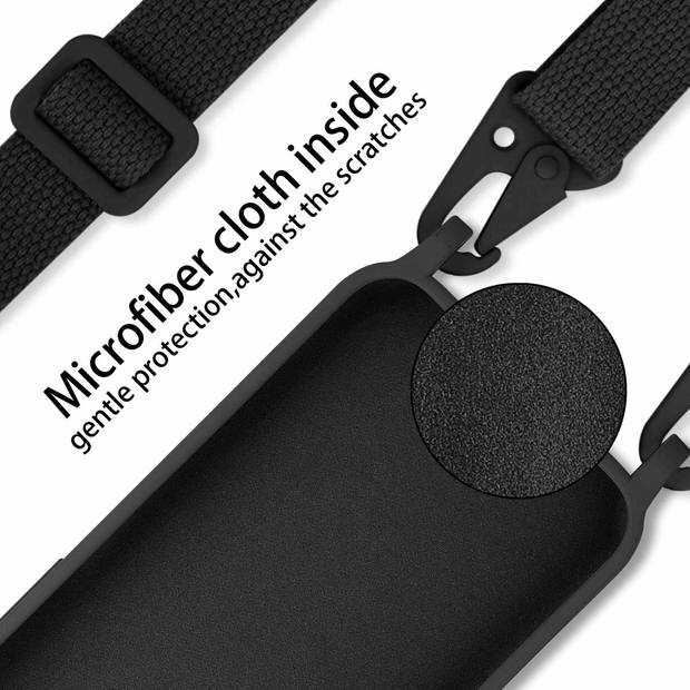 Cadorabo Mobiele telefoon ketting geschikt voor Apple iPhone 12 MINI Hoesje in LIQUID ZWART - Silicone beschermhoes