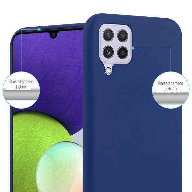 Cadorabo Hoesje geschikt voor Samsung Galaxy A22 4G / M22 / M32 4G in CANDY DONKER BLAUW - Beschermhoes TPU silicone