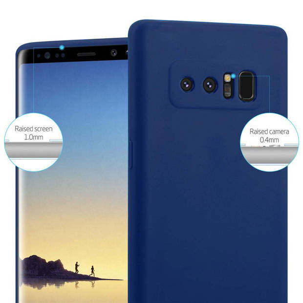 Cadorabo Hoesje geschikt voor Samsung Galaxy NOTE 8 in CANDY DONKER BLAUW - Beschermhoes TPU silicone Case Cover